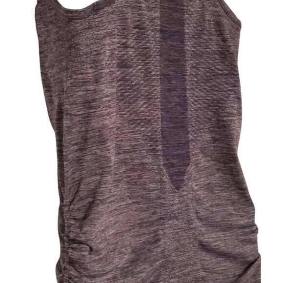 ATHLETA Fast Workout Tank Gray Mesh Ruched Size Medium - Picture 5 of 5